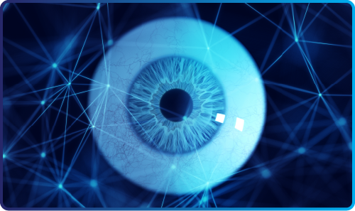 Illustration of a microscopic view of eye cells.