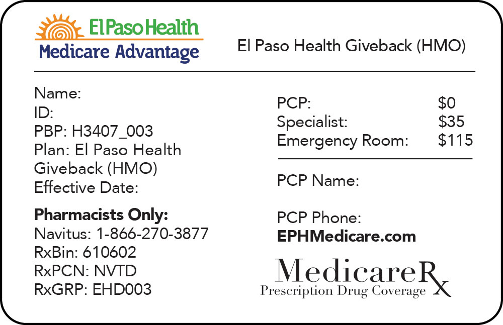 El Paso Health GiveBack member ID